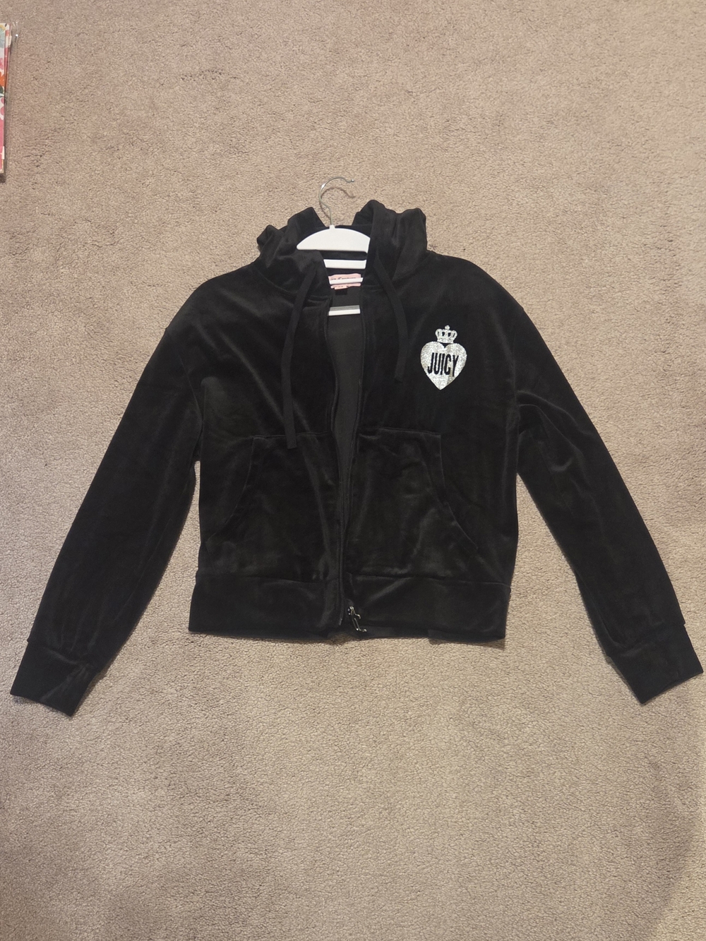 Juicy Couture Black Velour Tracksuit Jacket